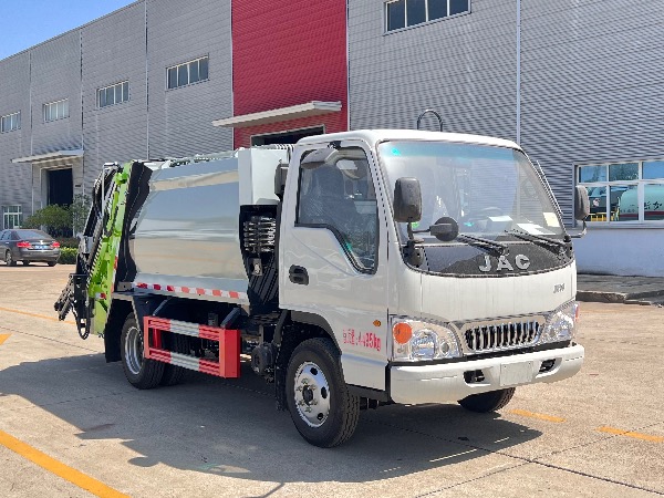 江淮康鈴【可上藍牌】4立方壓縮垃圾車｜掛桶垃圾車｜小區生活垃圾收集車